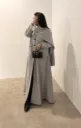عباية جوخ شتوية مبطّنة مع شال وطرحة